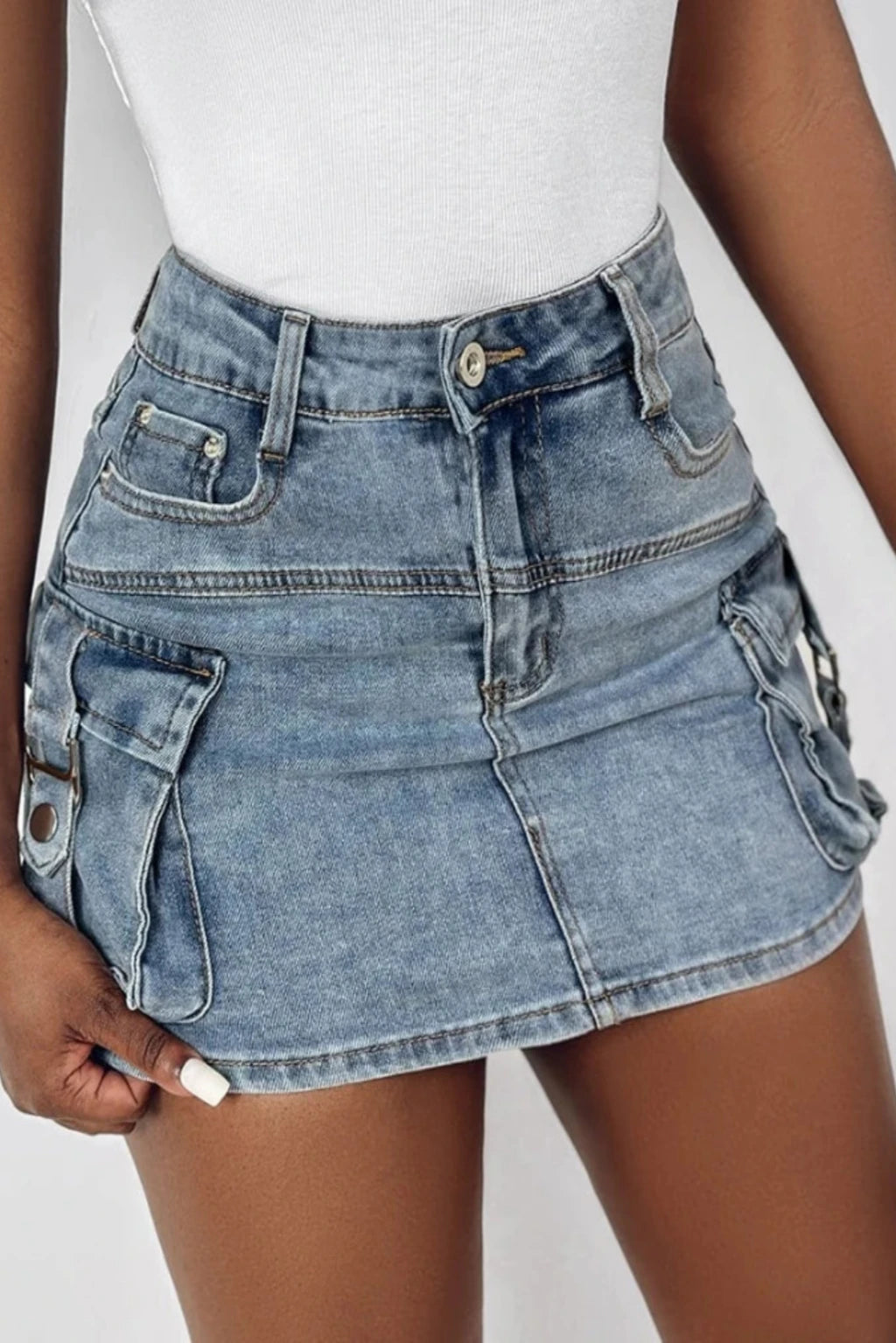 Minifalda vaquera cargo – PALOMA CLOTHING