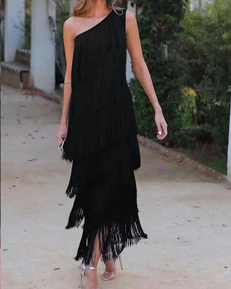 Vestido con flecos Lauren