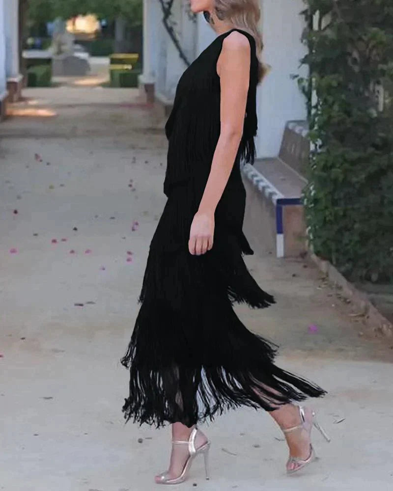 Vestido con flecos Lauren