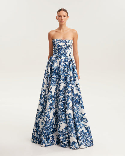 Vestido largo con estampado floral Azalea