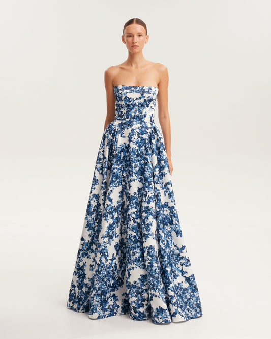 Vestido largo con estampado floral Azalea