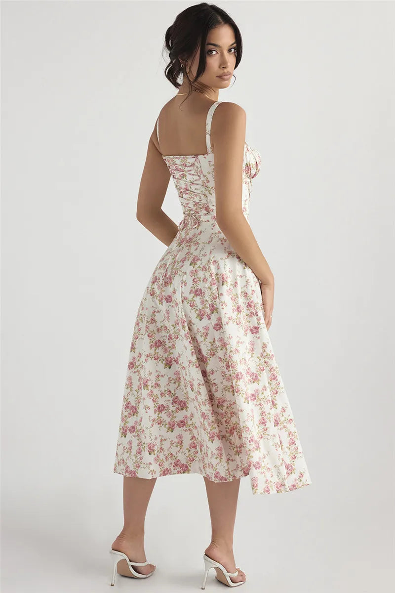 Vestido con corsé con estampado floral