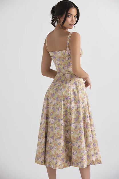 Vestido con corsé con estampado floral