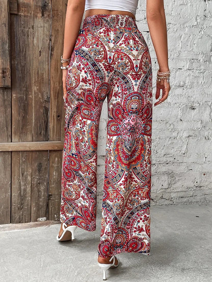 Pantalones bohemios con cintura elástica