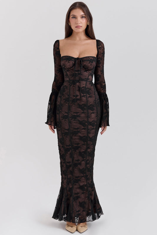 Vestido largo de encaje Allegra